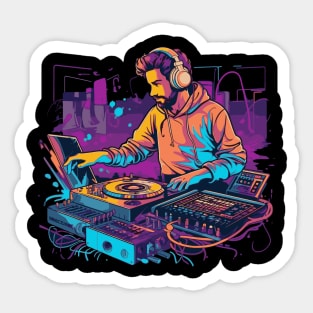 DJ's music, techno party Sticker